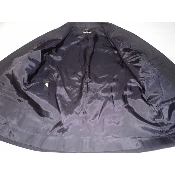 Harve Benard Blazer Womens 12 Wool Vtg Single Button Dark Navy Pinpoint Lined - Picture 5 of 14